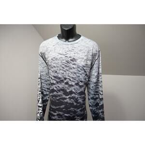Salt Life SLX UV Shirt Water Fishing Long Sleeve Black Gray Mens Size 2XL XXL